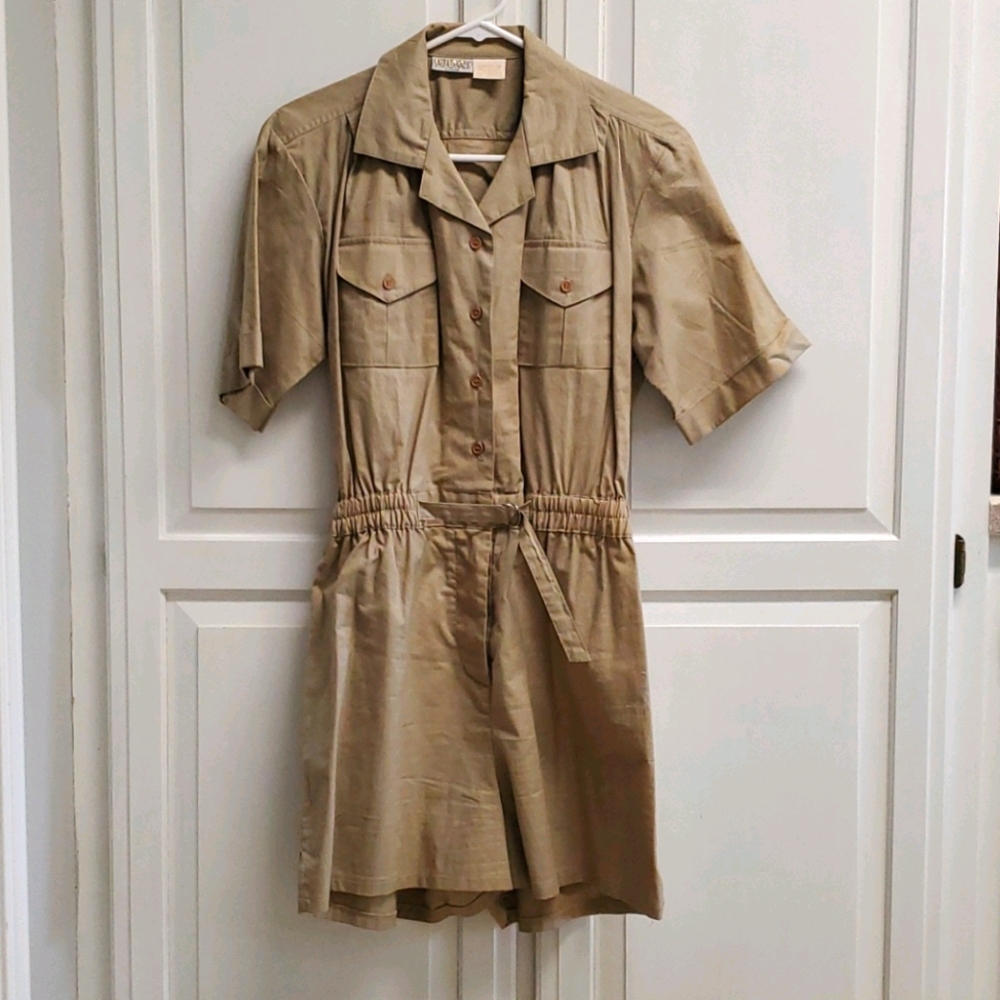 Short khaki jumpsuit